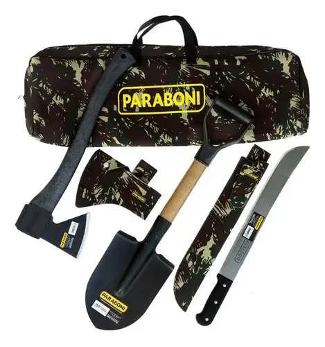 Kit Acampamento Escoteiro/militar Facão Machado Paraboni