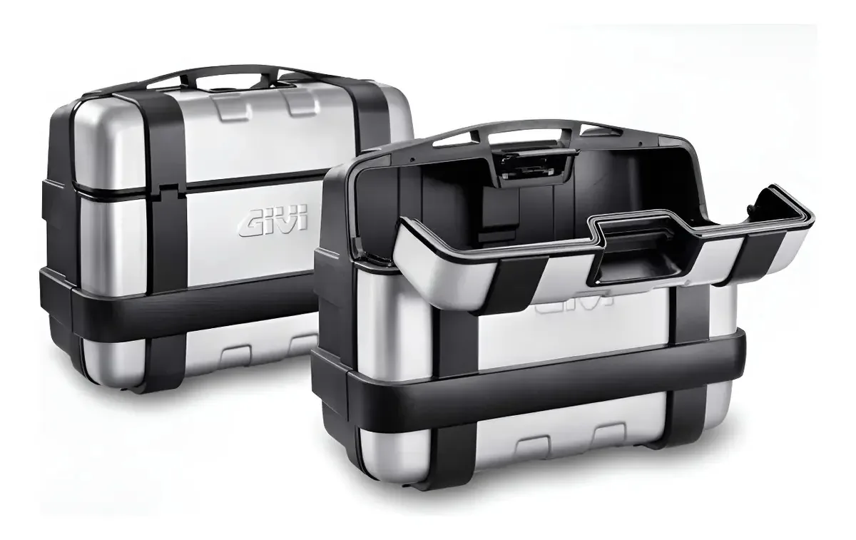 Par de Baús Laterais Givi Trekker 33 L de Alumínio Anodizado Monokey