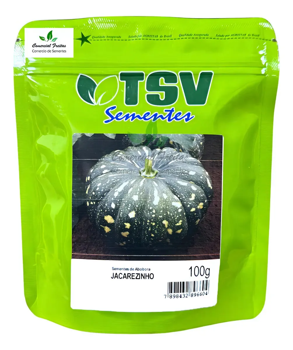 Sementes de Abóbora Jacarezinho TSV para Cultivo de Hortaliça e Frutal