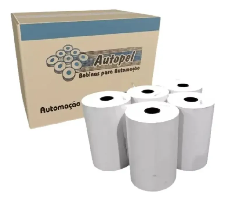 30 Rolos Bobina Térmica 80x30mm 44g – Autopel, Ideal para Impressoras Térmicas
