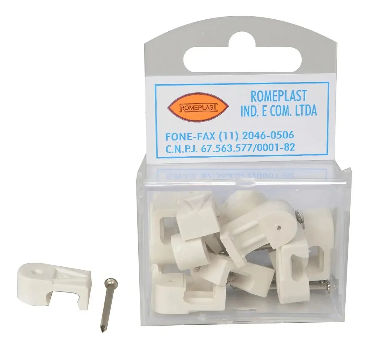 Grampo Fixa Fio Tipo Garra Romeplast 10/12, Pack com 12 Peças