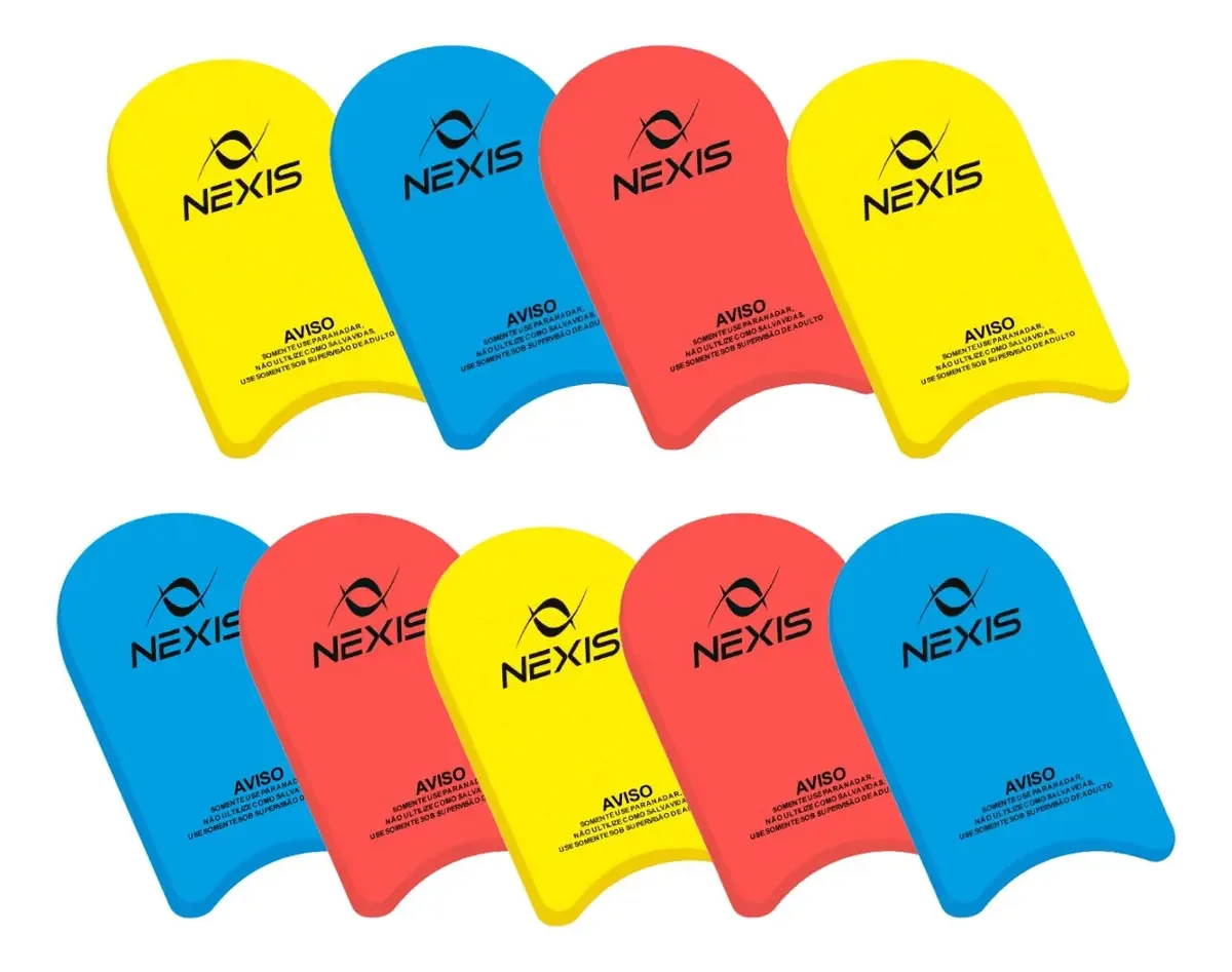 Kit 9 Pranchas De Natação Eva Flutuadora 24x34cm Pequena Cor Amarelo/azul/vermelho