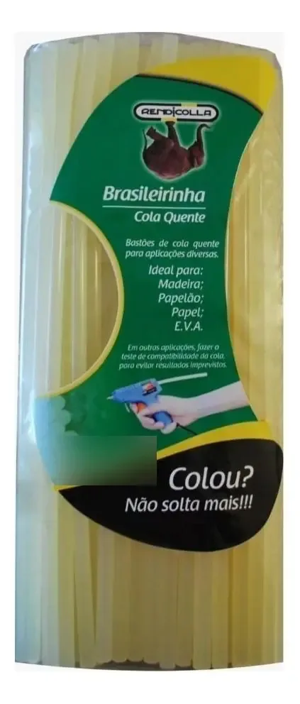 Bastão Cola Quente Rendicolla Brasileirinha Fina 7.5mm 30cm 1Kg