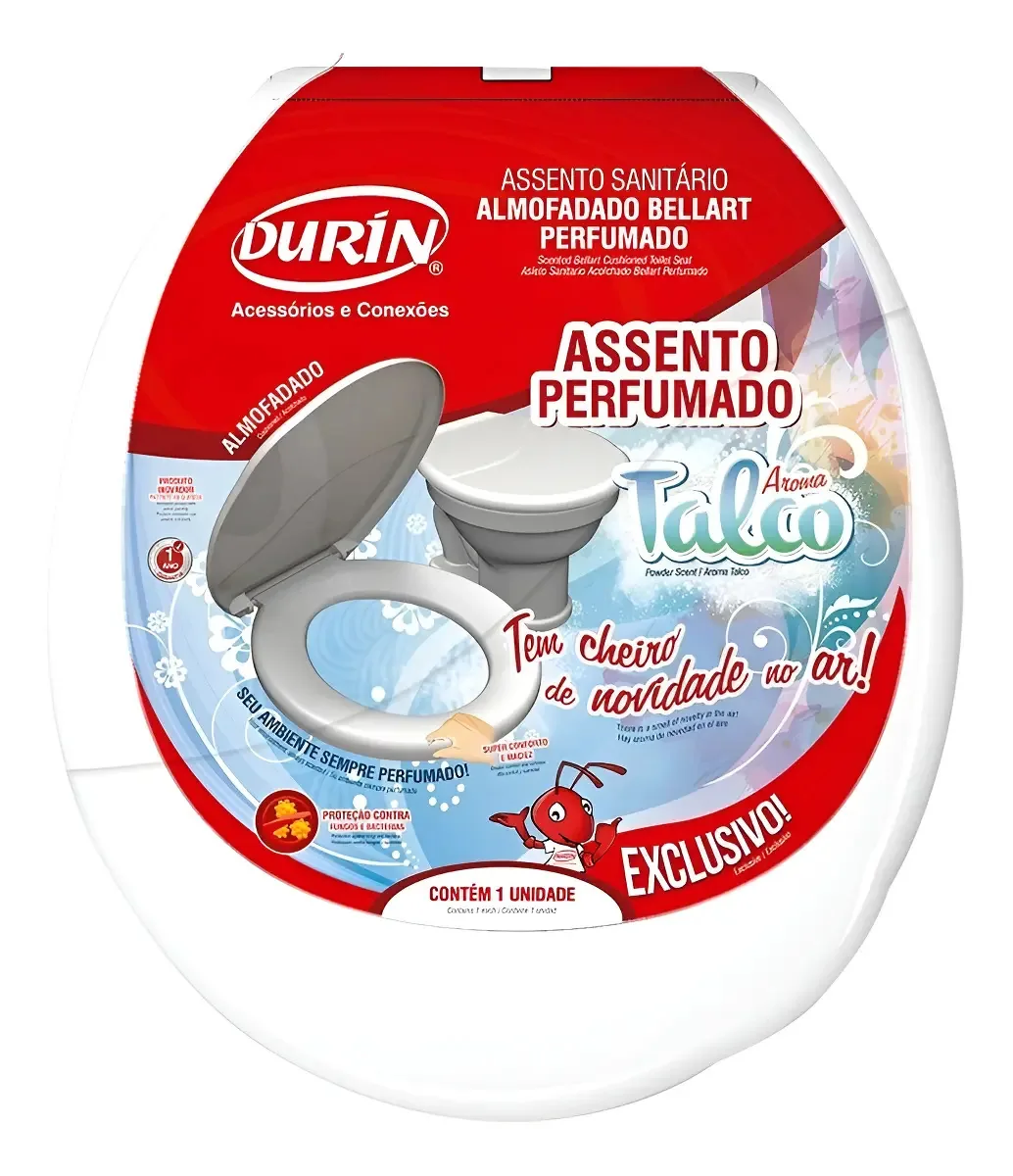 Assento Sanitário Banheiro Almofadado Perfumado Talco Durín