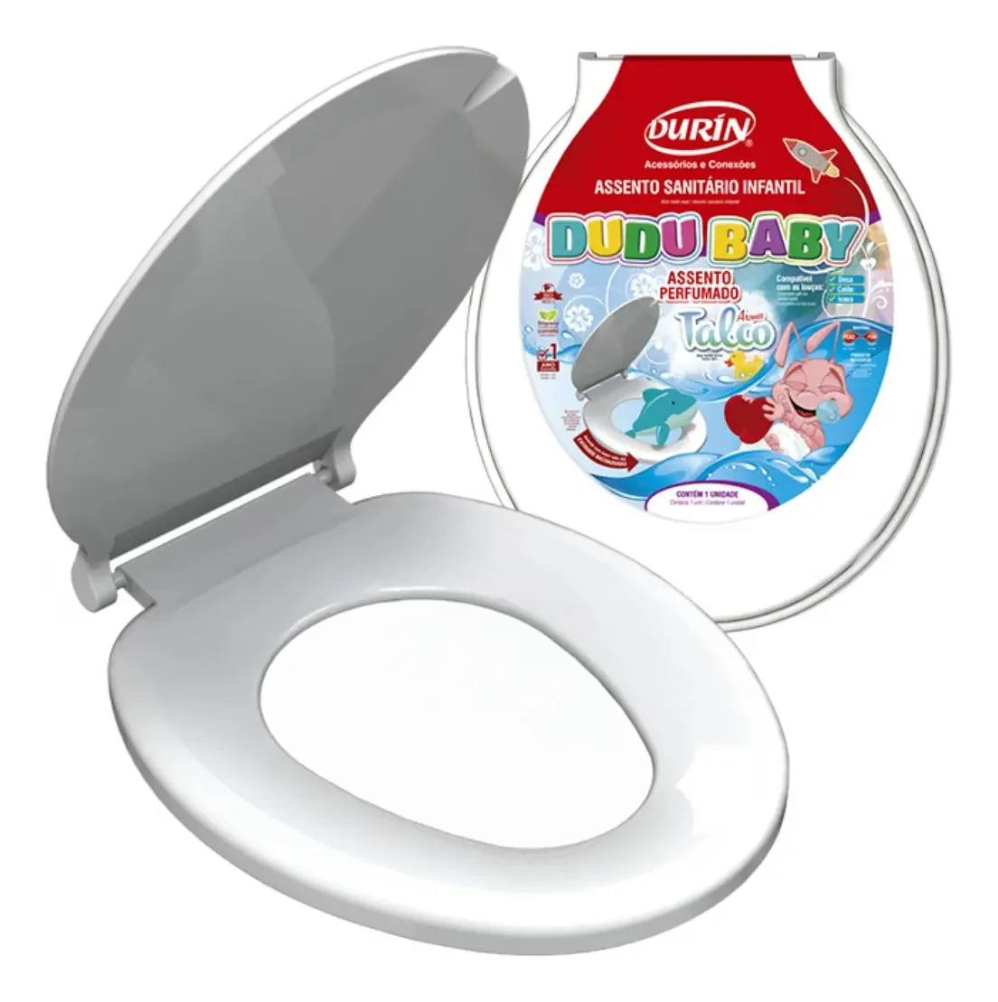 Assento Sanitário Infantil Especial Dudubaby Talco Durín Cor Branco