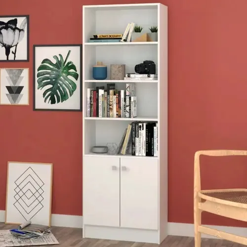 Estante Para Livros 2 Portas Bl 03 Branco - Brv Móveis