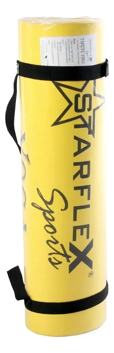 Tapete De Yoga Starflex EVA 6mm Amarelo Com Alças Dobrável