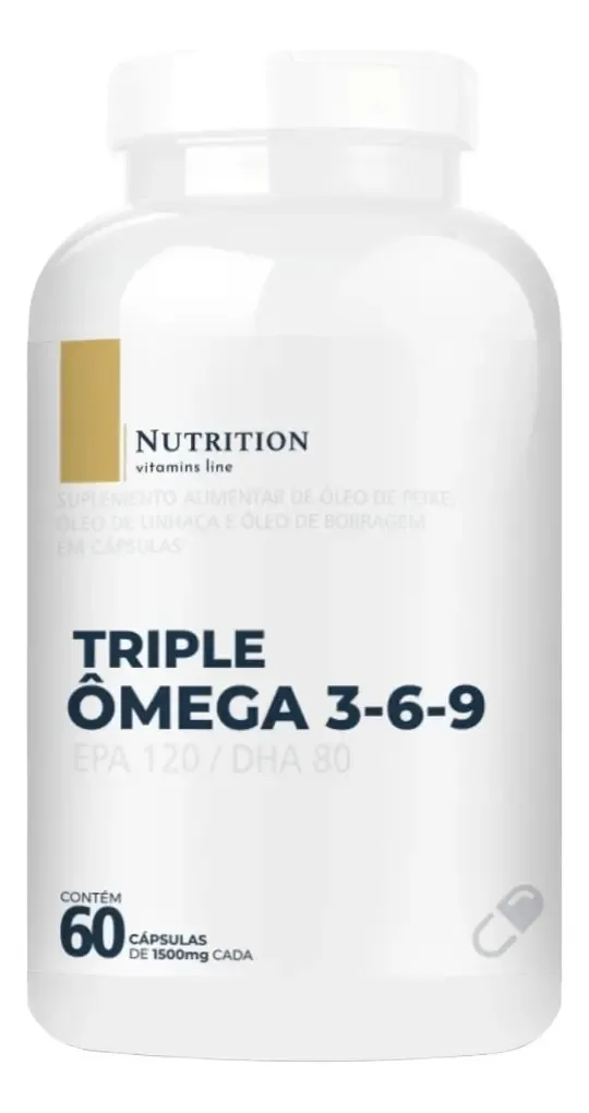 Ômega 3-6-9 Nutrition Labs 1500mg 60 Cápsulas Saúde do Coração e