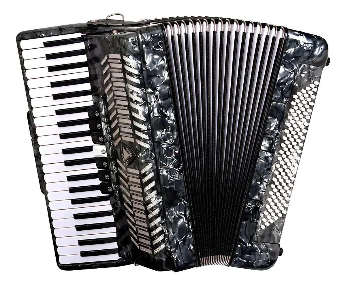 Acordeon Eagle Ega-07120 Pbk Preto 120 Baixos - Refinado
