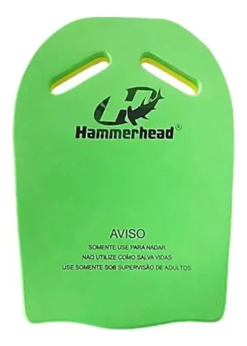 Prancha Natação Com Orifício Aquaflow Eva 40x30cm Hammerhead Cor Verde/Amarelo