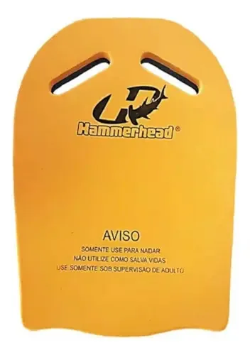 Prancha Natação Com Orifício Aquaflow Eva 40x30cm Hammerhead Cor Laranja/Azul Marinho