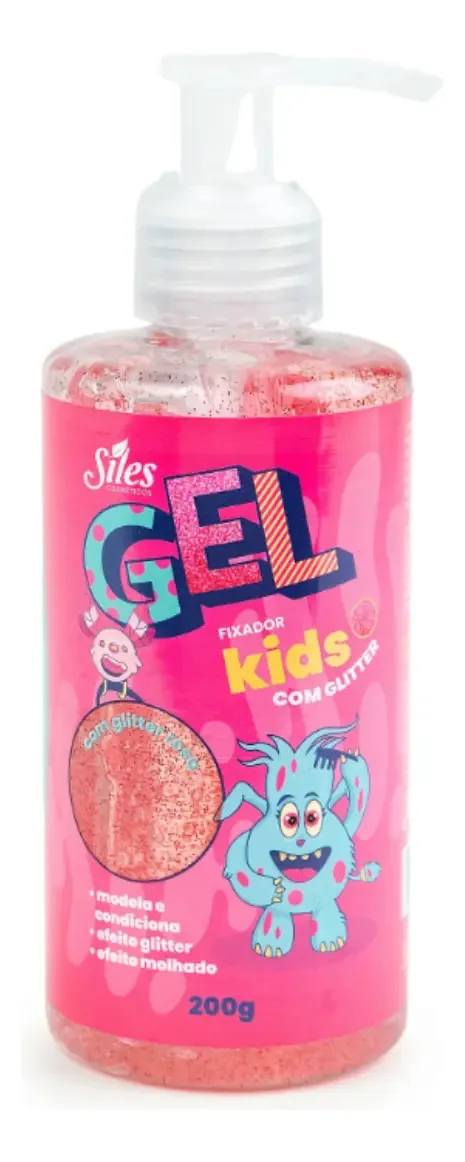 Gel Kids Com Glitter Rosa 200g Siles
