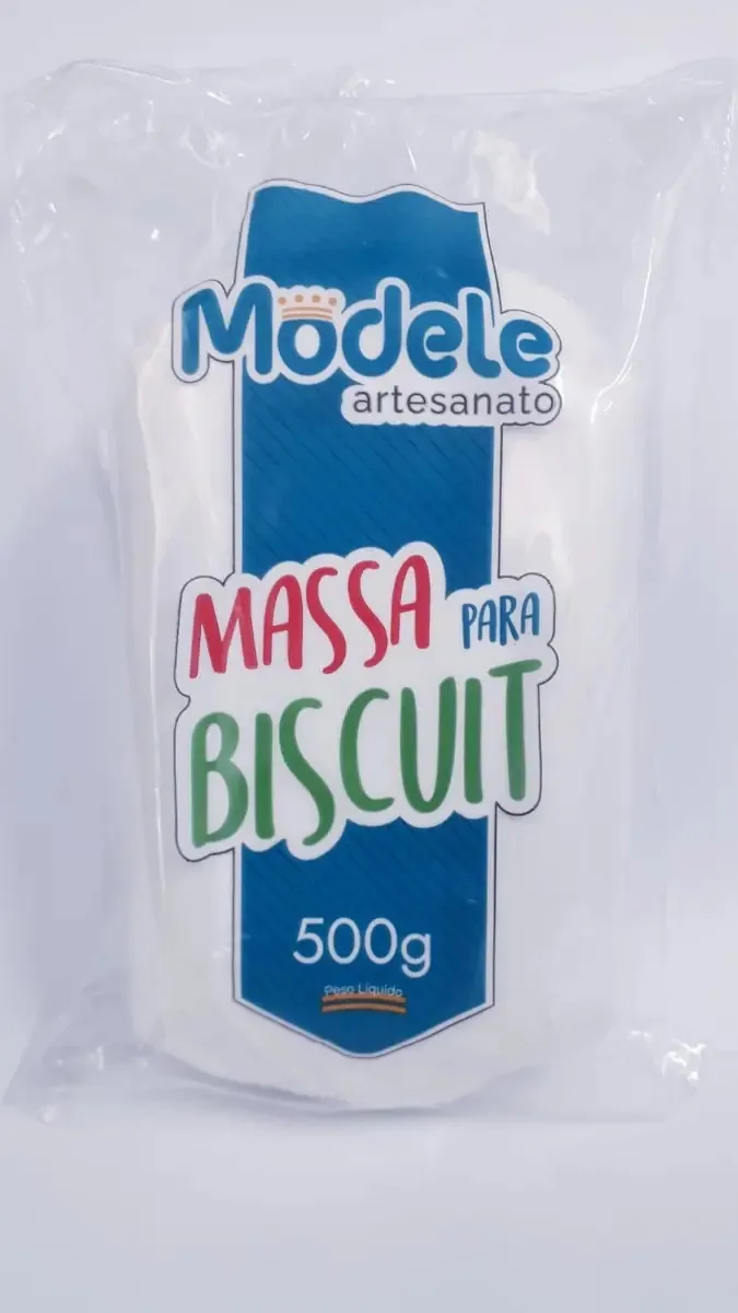 Massa de Biscuit Branco 500g Modele Macia C/ferramentas