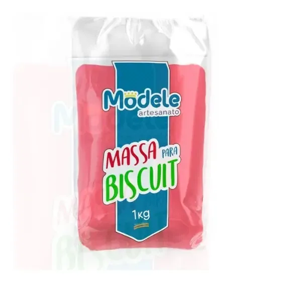 Massa Para Biscuit Modele 1kg Cor Morango *uso Profissional