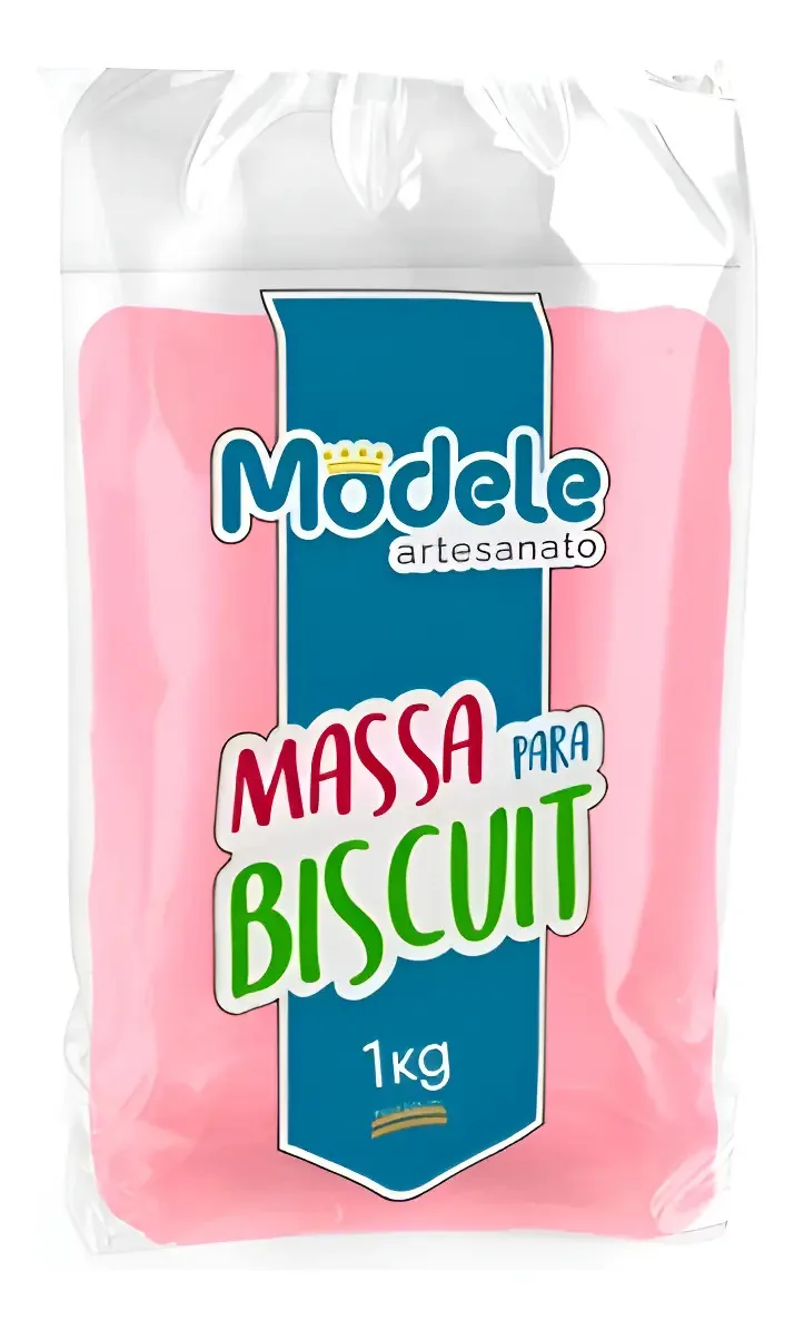 Massa Para Biscuit 1kg Pink Perolado Modele *macia