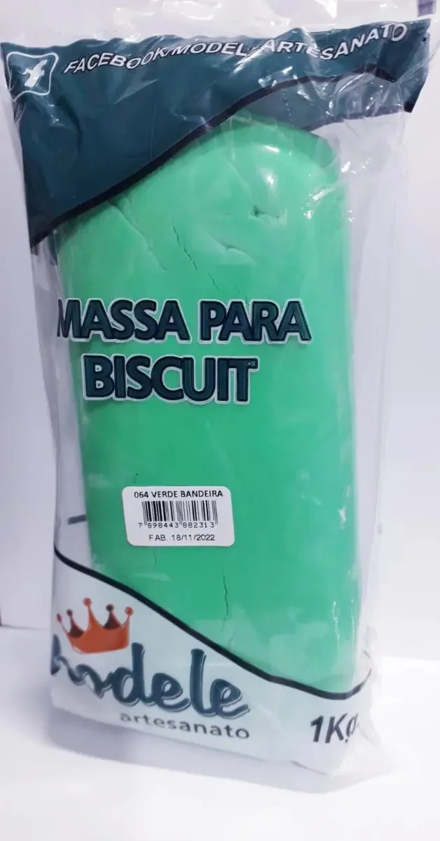 Massa P/ Biscuit Modele 1kg Verde Bandeira*uso Profissional