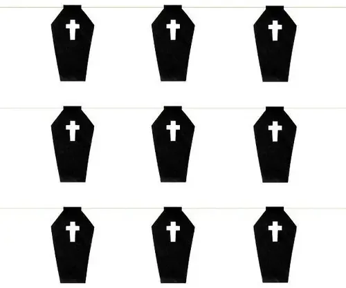 Bandeirinhas Halloween Caixão Preto 5m Kit 10 Pacotes Maxiformas