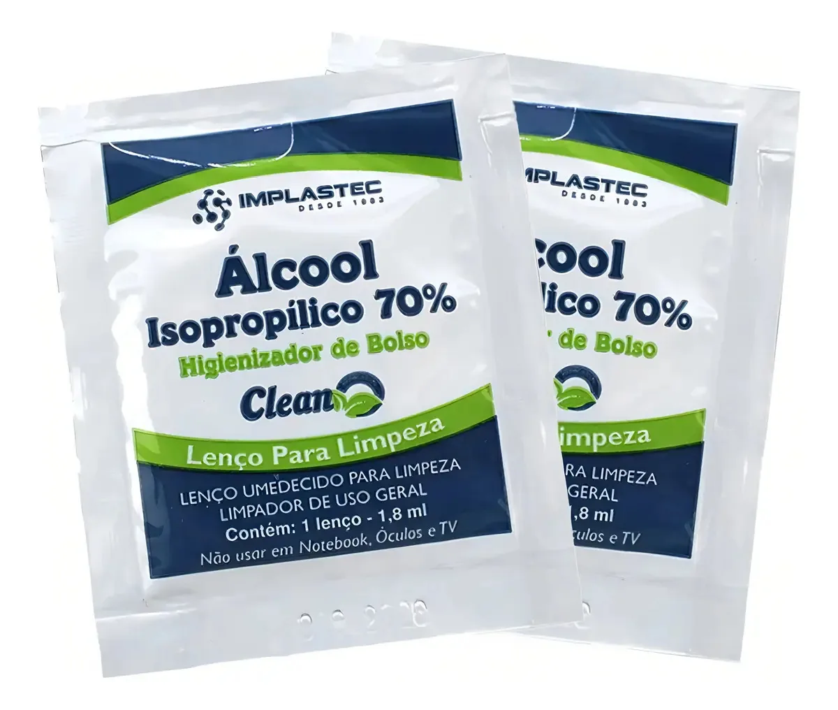 2 Lenços Umedecido Álcool Isopropílico 70% Limpa Eletrônicos