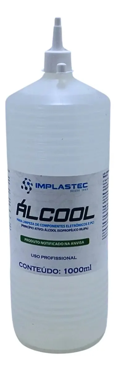 Álcool Isopropílico Para Limpeza De Eletrônicos 1L Implastec