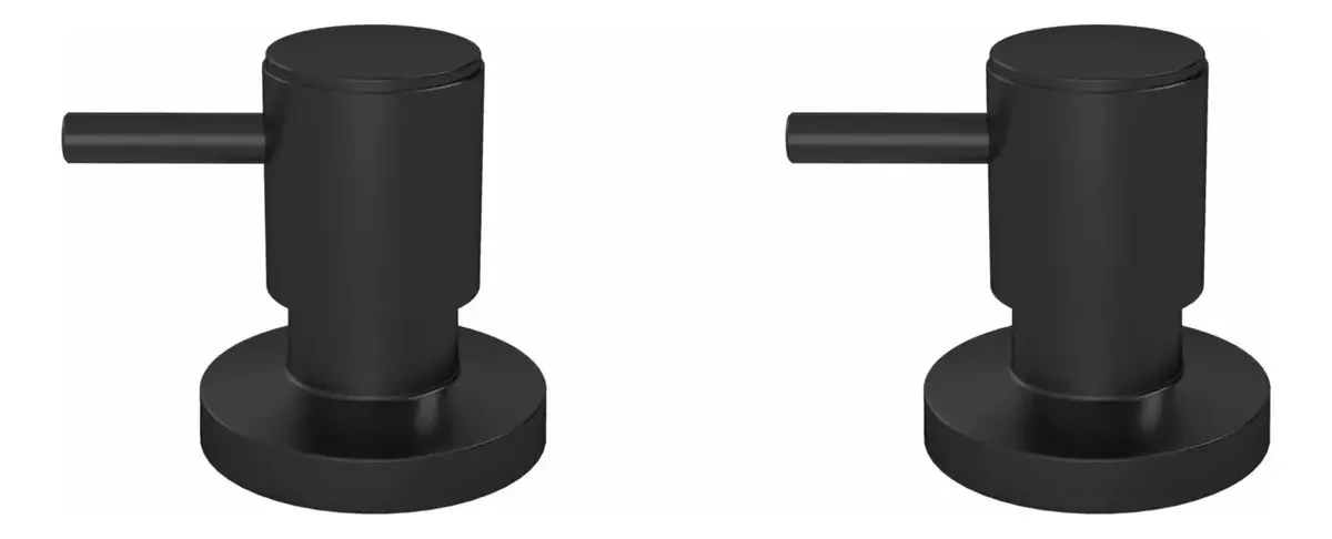 Kit 2 Acabamentos Preto Fosco C90 Metal para Registro Banheiro Deca