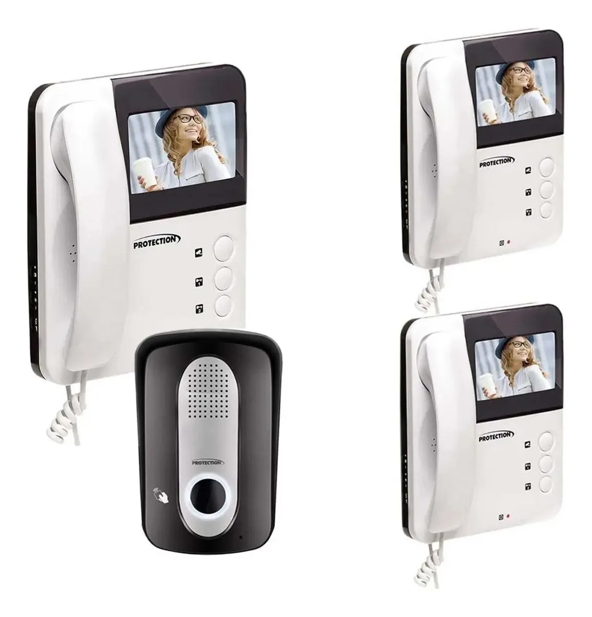 Vídeo Porteiro Com Rfid + 2 Monitores De Vídeo - Protection