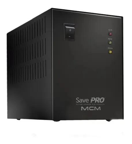 Estabilizador MCM 2000VA Bivolt Preto Save Pro Equipamentos