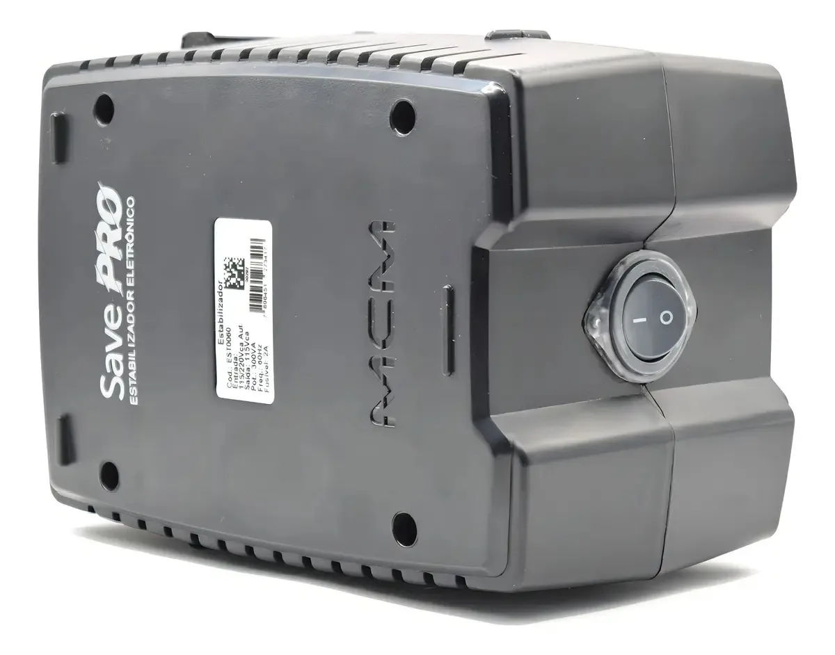 Estabilizador MCM Save Pro Bivolt 300 VA Preto