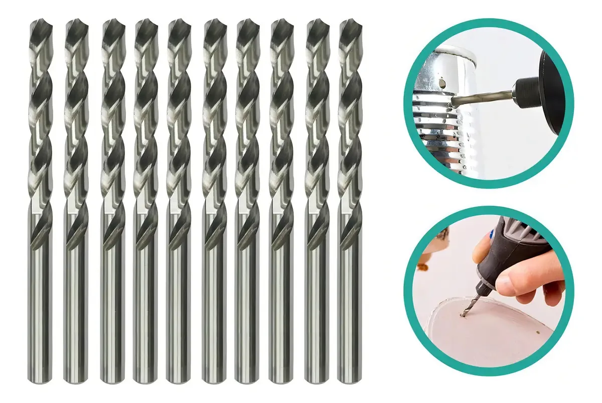 Kit 10 Mini Brocas 2.6mm Fina Para Micro Retífica Furadeira