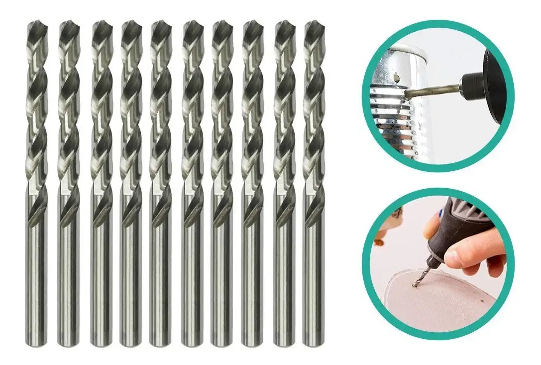 Kit 10 Mini Brocas 3.2mm Fina Para Micro Retífica Furadeira