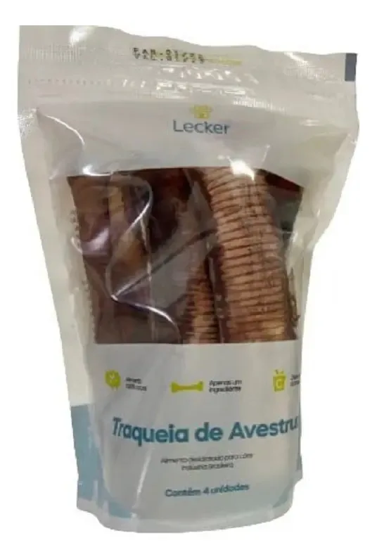 Traqueia Avestruz Petisco Desidratado Lecker Para Cães