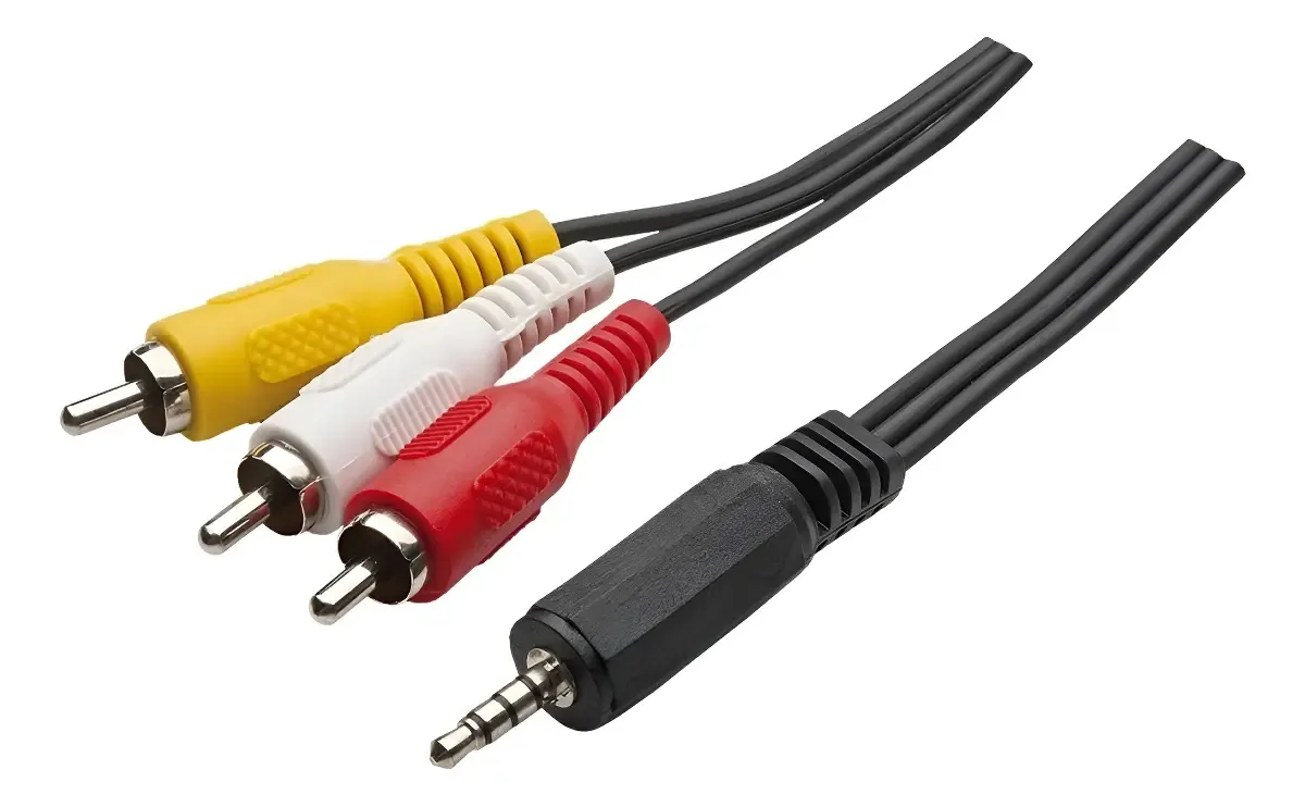 Cabo RCA P2 X 3RCA Áudio Vídeo Rontek 1,5m Preto