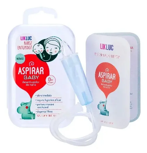 Aspirador Nasal Para Bebê Com Estojo Aspirar Baby Manual Likluc Cor Transparente