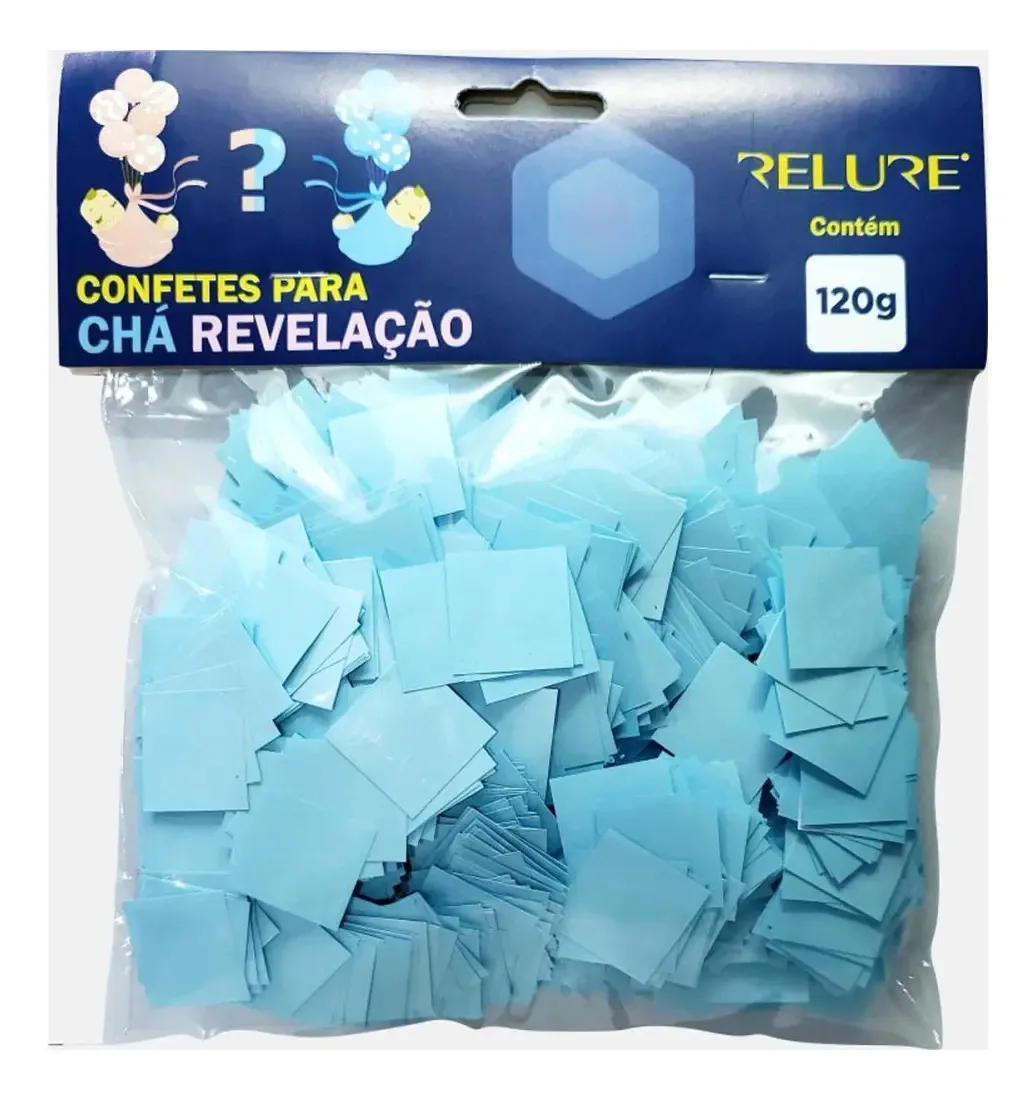 Artigo Para Festa Confete 25mm 120g Azul Quadrado