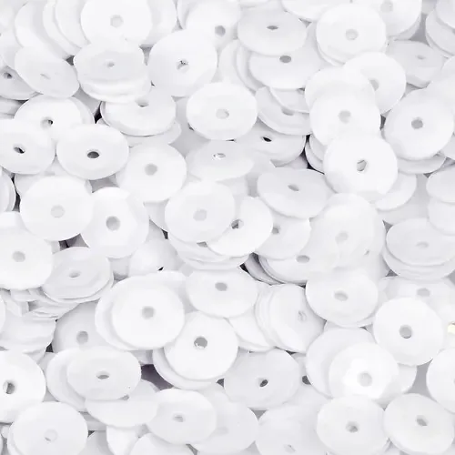 Lantejoula Metalizado 10mm Lantecor Pacote Com 1000un Cor Branco