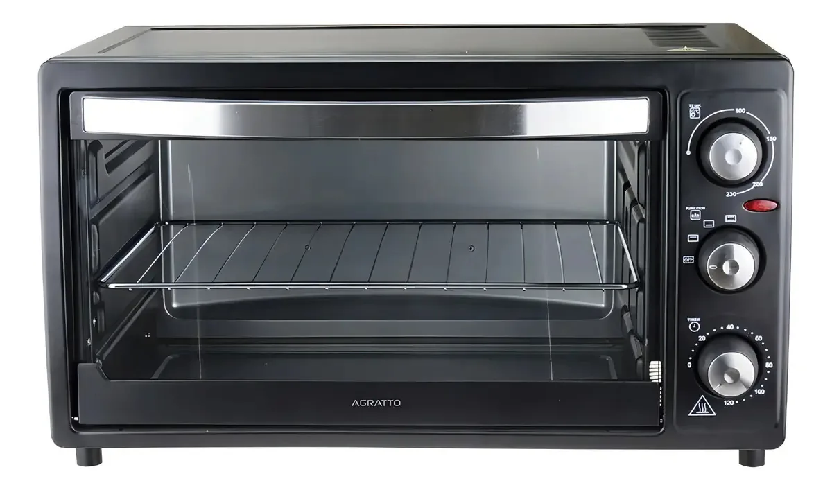 Agratto 50LForno Elétrico 1500w Timer Grelha Preto