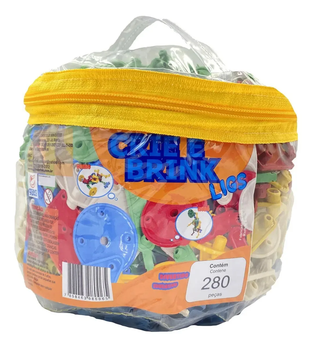 Brinquedos Montar Ligs Bolsa 280 Peças Coloridas Brinquedo