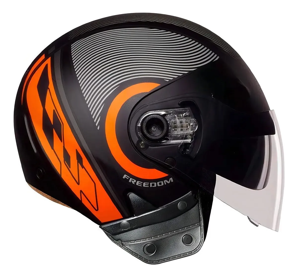 Capacete Freedom Preto/laranja Modelo Circle Ebf