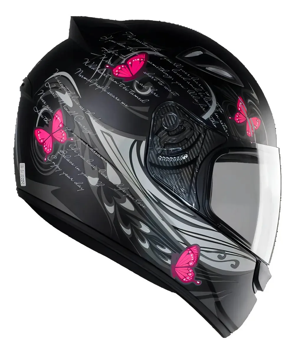 Capacete Fechado Feminino Ebf New Spark Borboleta