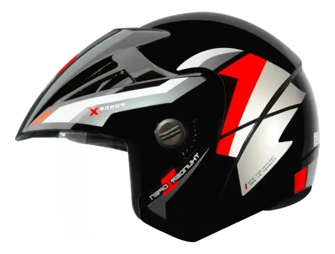 Ebf Capacetes Modelo Thunder Open Force X Cor Preto Tamanho do capacete 56
