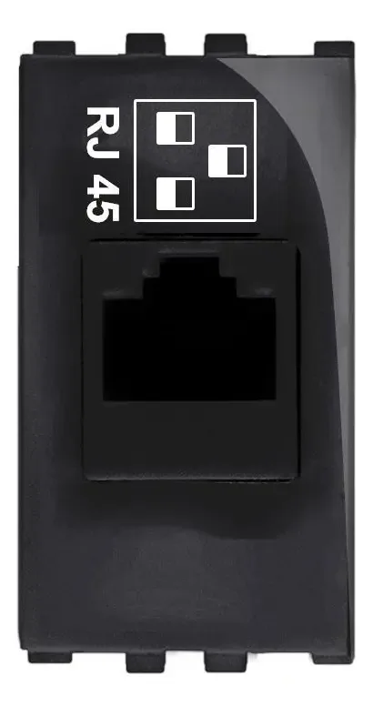 Modulo Rj45 Apoio Preto Lisse