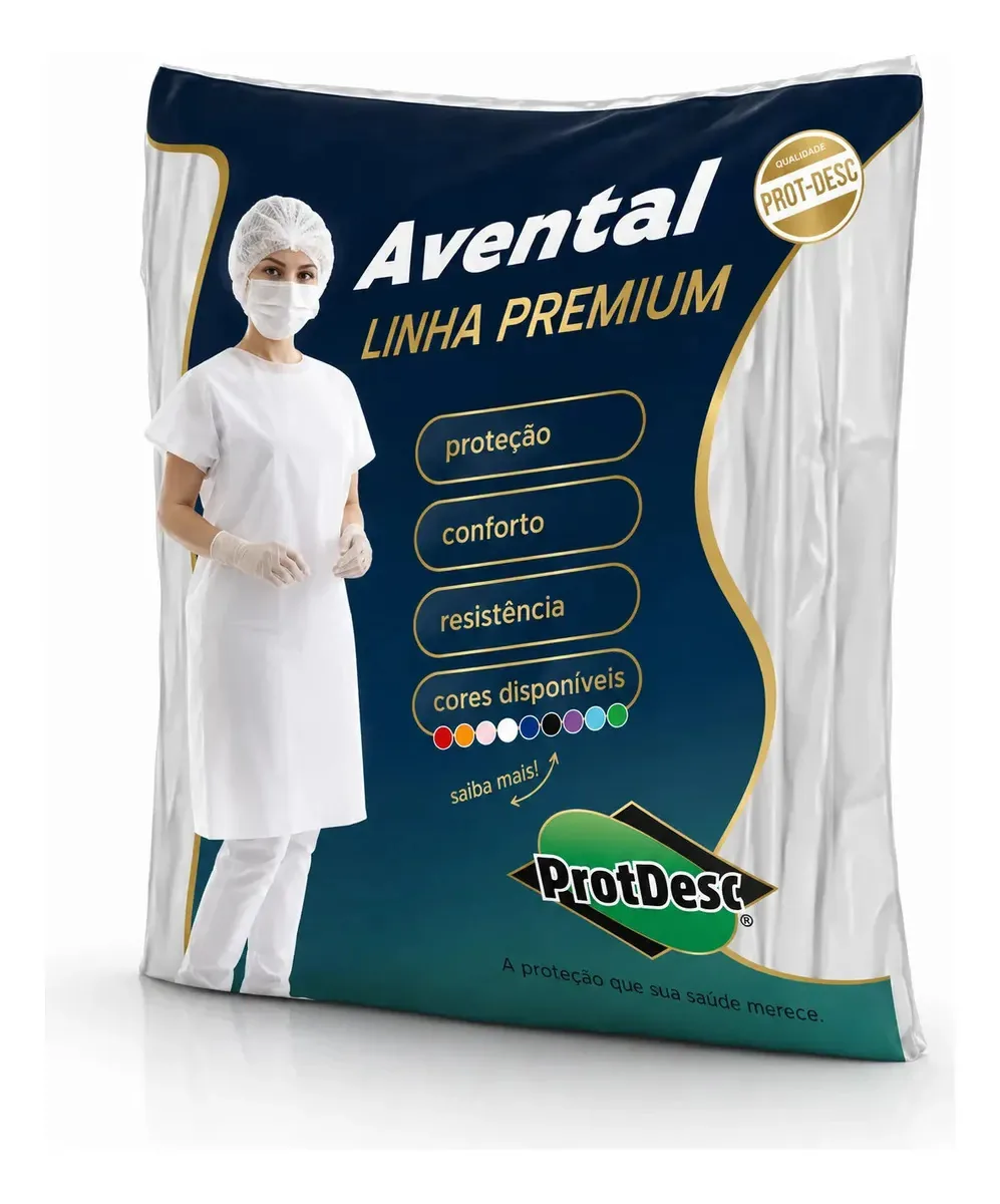 Avental Descartável Protdesc TNT 20g C/10 Unid Cirúrgico Reutilizável