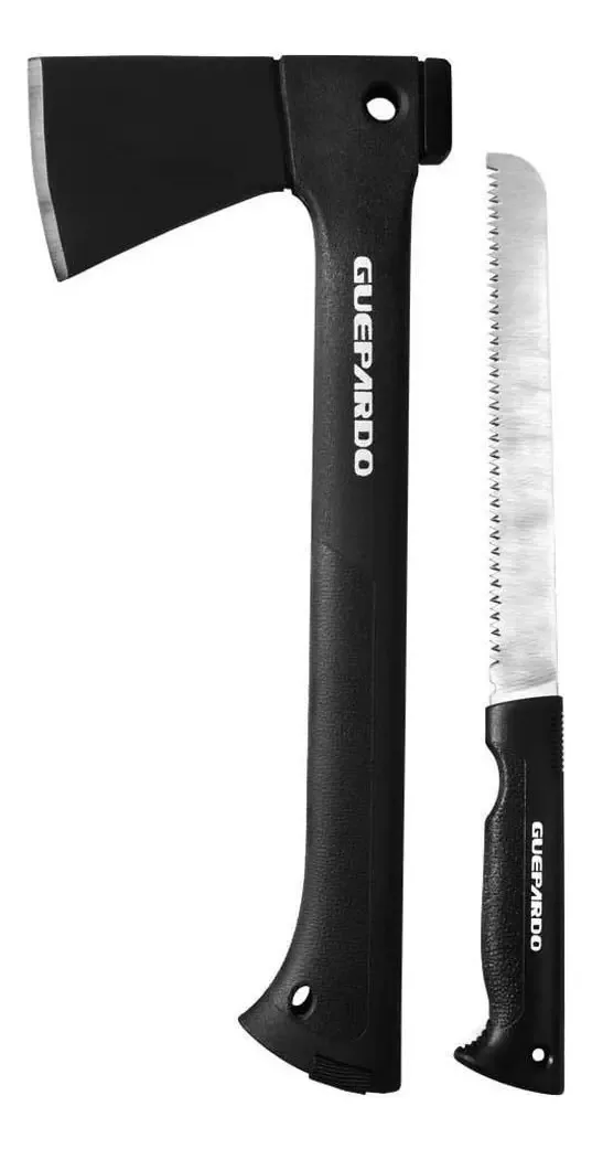 Machado Aço Inoxidavel + Serrote Survival Guepardo Aventura