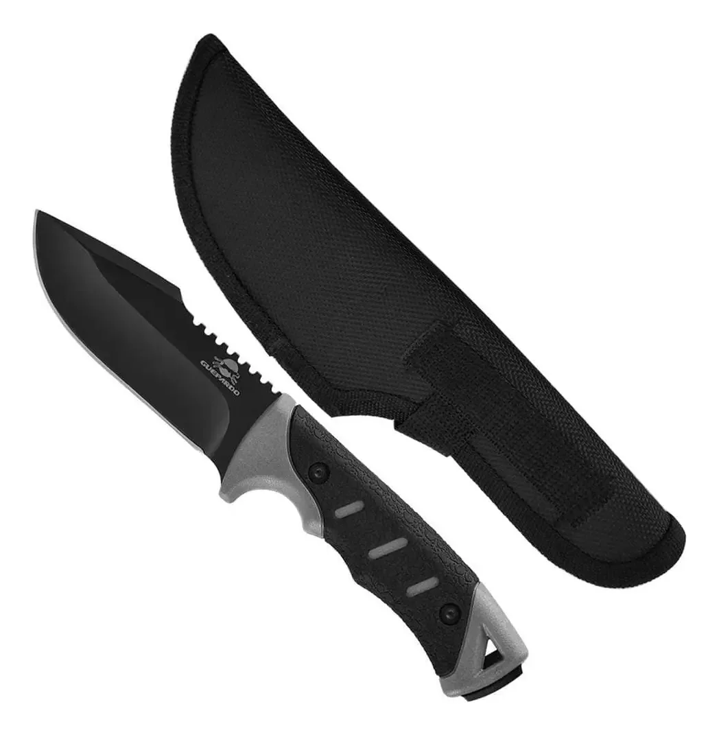 Faca Hunter Inoxidável Full Tang Tática Camping Pesca Caça Cor Preto