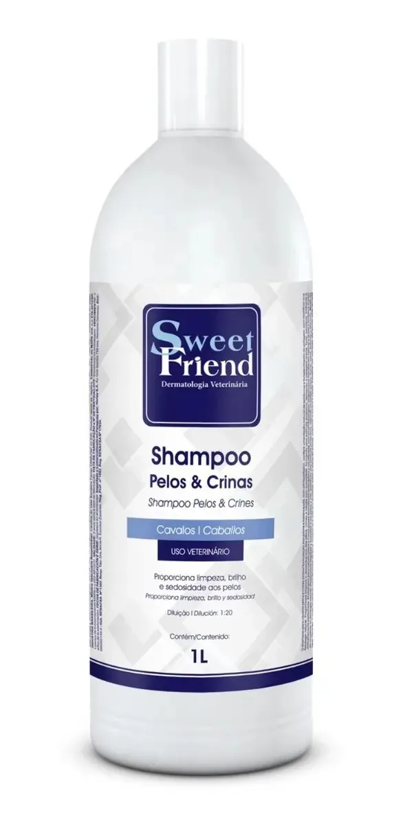 Shampoo Sweet Friend Pelos e Crinas 1L Para Cavalos