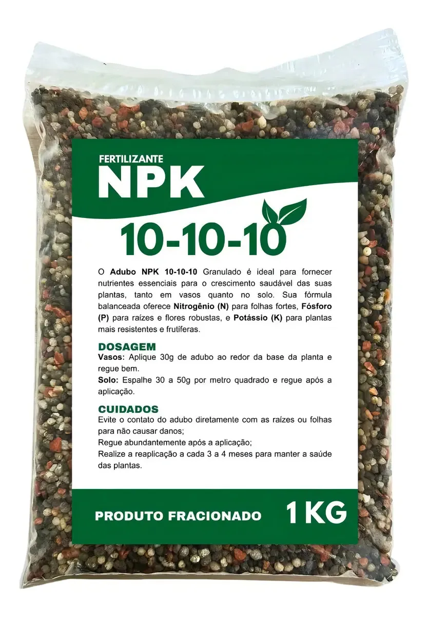 Adubo NPK 10-10-10 Granulado para Plantas e Flores – 1 kg