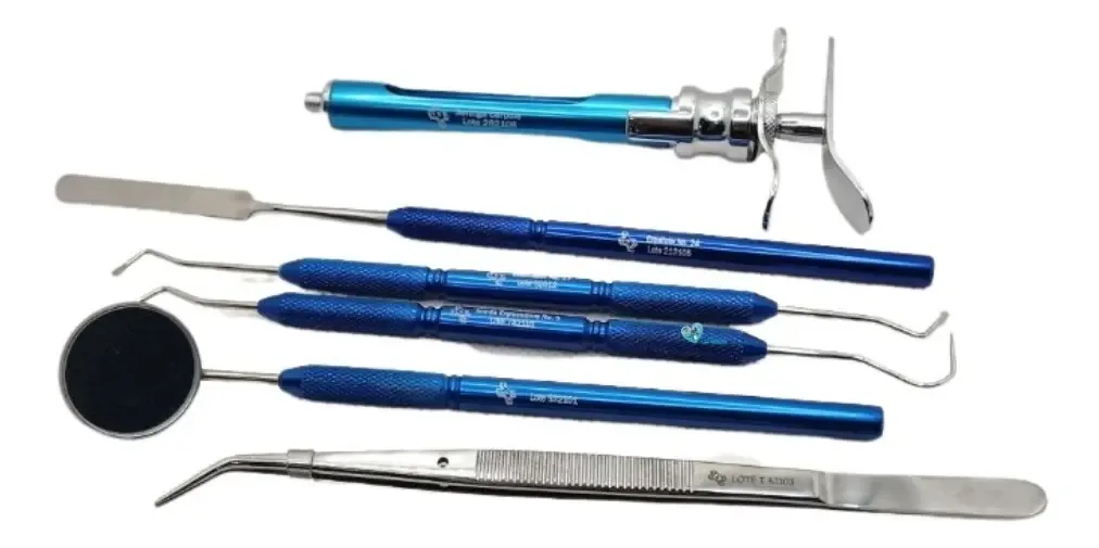 Kit Clínico Odontológico Azul - Com 6 Peças