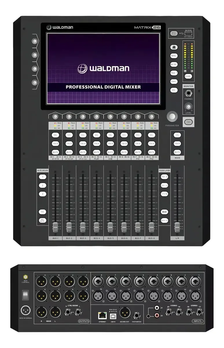 Mesa De Som Digital Waldman Profissional Mixer 26 Canais