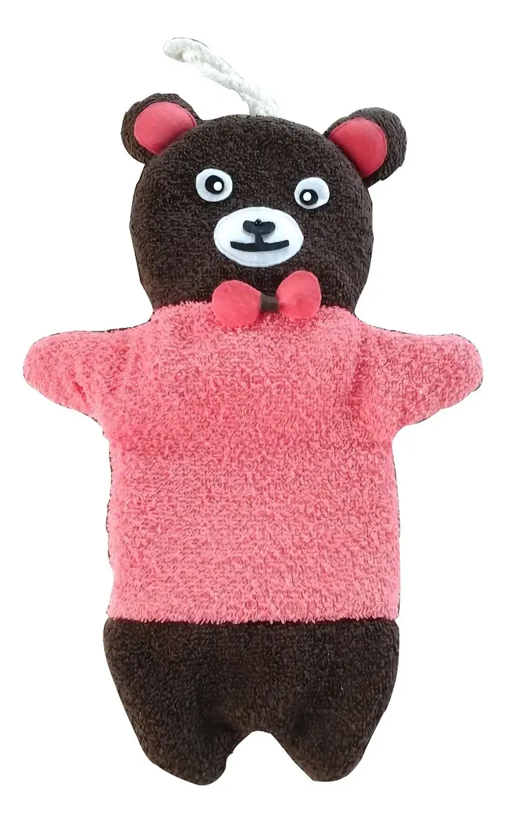 Bucha Luva Infantil Rosa Banho Fantoche For Algodão Poliéster