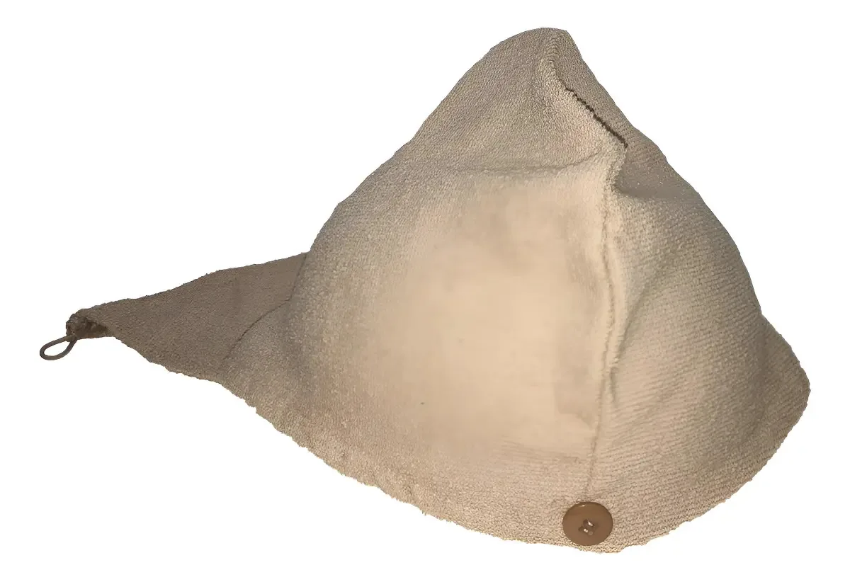 Turbante Para Secar Cabelo Atoalhado Bege Escuro