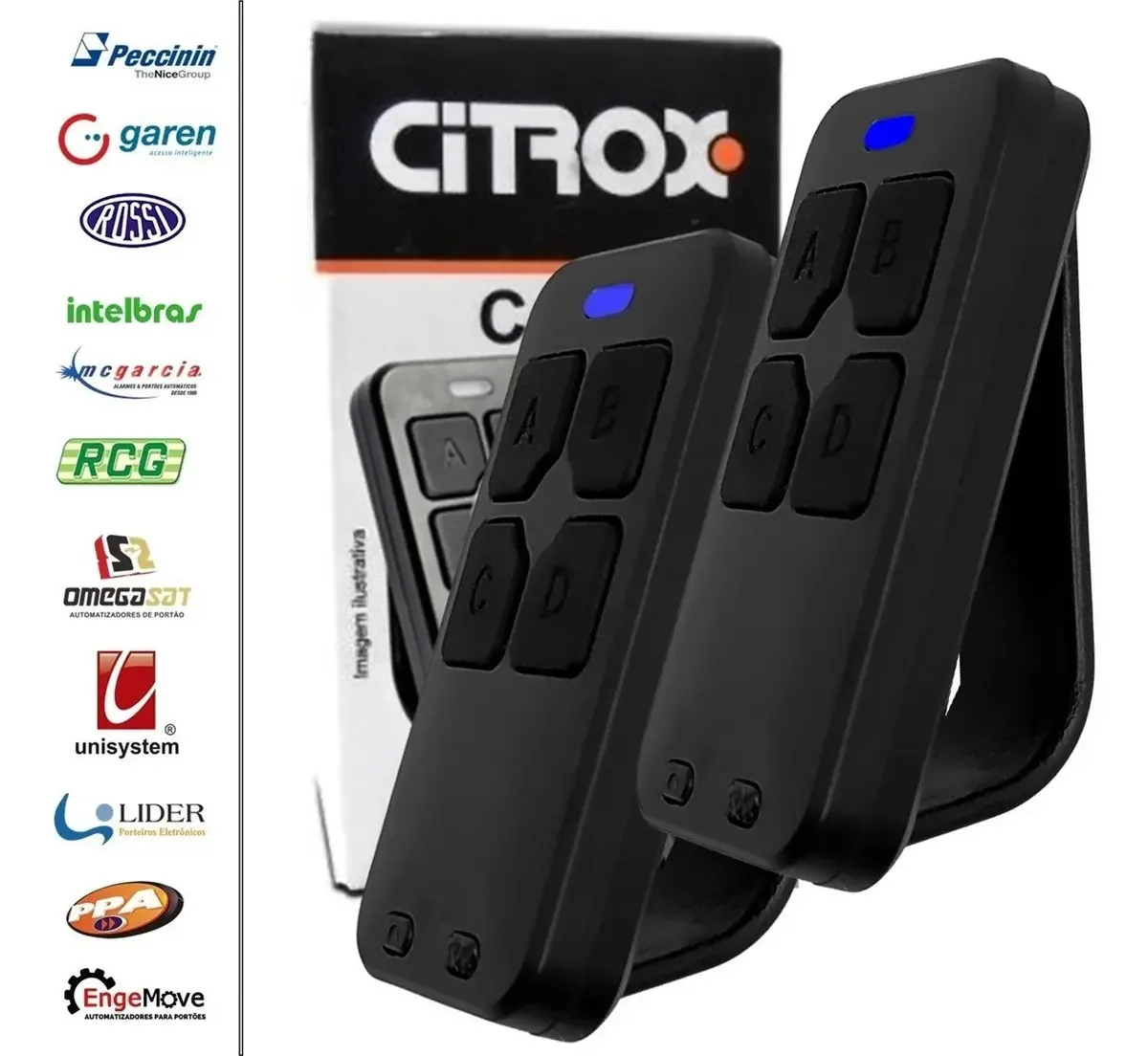 2 Controles Remotos Citrox Para Motor Garen Rossi E Peccinin